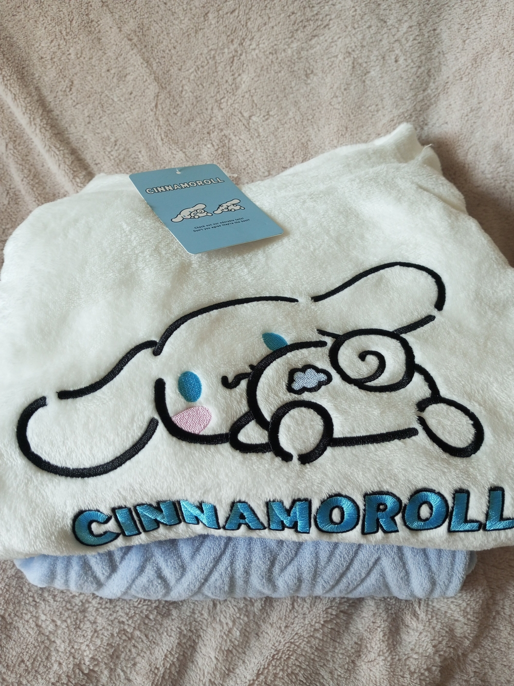 Kids Pajama Set in White and Light Blue